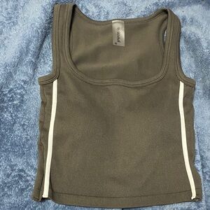 Forever 21 Charcoal Tank Top with White Stripes